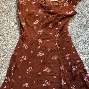 Altar'd State Brown Floral Mini Dress
